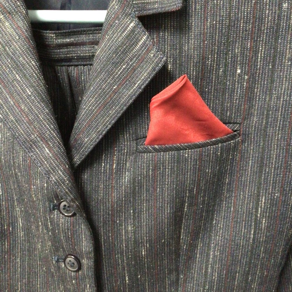 Stirling Cooper - Vintage Navy blue skirt & jacket suit with red & white threads - Picture 5 of 12